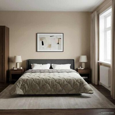 VIDAXL Duvet Estivo Trapuntato Grigio Chiaro 200 X 220 Cm VIDAXL Duvet Estivo Trapuntato Grigio Chiaro 200 X 220 Cm