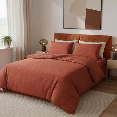 OEM Set Di Biancheria Da Letto - 1 Copripiumino 140 X 200 Cm + 1 Federe 60 X 60 Cm - 100% Cotone Rinforzato - Rosso Mattone OEM Set Di Biancheria Da Letto - 1 Copripiumino 140 X 200 Cm + 1 Federe 60 X 60 Cm - 100% Cotone Rinforzato - Rosso Mattone