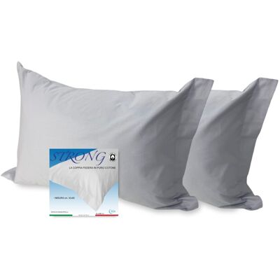 TEX FAMILY Coppia Federa Per Guanciale Strong Tinta Unita Grigio Cm. 52x82 TEX FAMILY Coppia Federa Per Guanciale Strong Tinta Unita Grigio Cm. 52x82