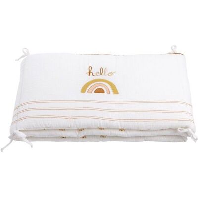 Sauthon Barriera di letto per bebè Sunlight Bianco Beige - Protezione letto Sauthon Barriera di letto per bebè Sunlight Bianco Beige - Protezione letto