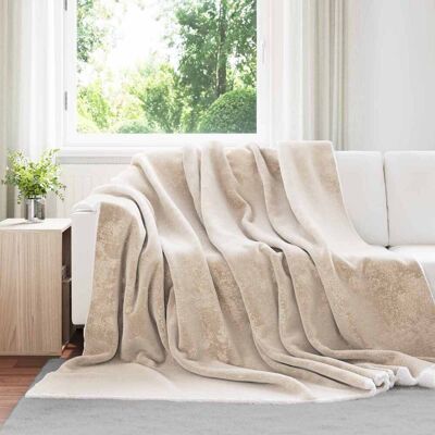 VIDAXL Coperta Beige 220 X 240 Cm Panno VIDAXL Coperta Beige 220 X 240 Cm Panno