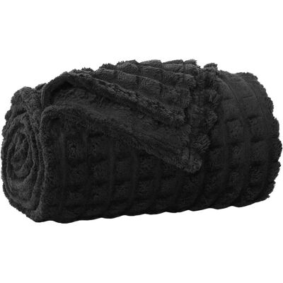 VIDAXL Coperta Nero 240 X 220 Cm Panno VIDAXL Coperta Nero 240 X 220 Cm Panno