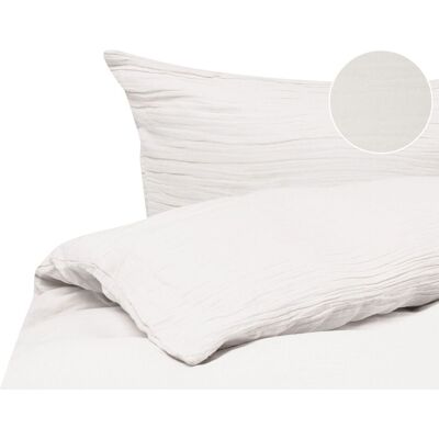 BELIANI Set Copripiumino Moderno In Mussola Di Cotone 150 X 200 Cm Bianco Sporco Sumner BELIANI Set Copripiumino Moderno In Mussola Di Cotone 150 X 200 Cm Bianco Sporco Sumner