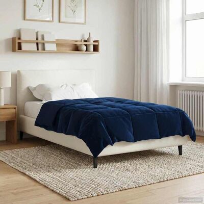 VIDAXL Piumone Completo Annuale Blu Scuro 140 X 200 Cm Microfibra VIDAXL Piumone Completo Annuale Blu Scuro 140 X 200 Cm Microfibra