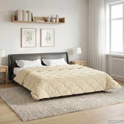 VIDAXL Piumone Completo Annuale Trapuntato Crema 220 X 240 Cm VIDAXL Piumone Completo Annuale Trapuntato Crema 220 X 240 Cm