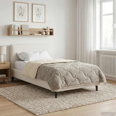 VIDAXL Piumone Completo Annuale Trapuntato Crema 155 X 220 Cm VIDAXL Piumone Completo Annuale Trapuntato Crema 155 X 220 Cm