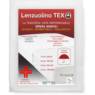 TEX FAMILY Coprimaterasso Impermeabile Pvc Lenzuolino Tex Senza Angoli Cm. 50x70 TEX FAMILY Coprimaterasso Impermeabile Pvc Lenzuolino Tex Senza Angoli Cm. 50x70