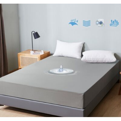 TREETALK Coprimaterasso Impermeabile 200 X 200 Cm - Lenzuolo Con Angoli Traspirante - Protezione Dall'umidità - Grigio TREETALK Coprimaterasso Impermeabile 200 X 200 Cm - Lenzuolo Con Angoli Traspirante - Protezione Dall'umidità - Grigio