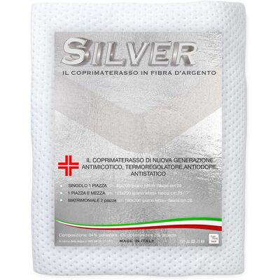 TEX FAMILY Coprimaterasso In Fibra D'Argento Silver Made In Italy 1 Piazza TEX FAMILY Coprimaterasso In Fibra D'Argento Silver Made In Italy 1 Piazza