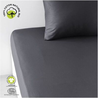 TODAY Drap Housse - - 180 X 200 Cm + 30 Cm - Coton - Organic Fusain TODAY Drap Housse - - 180 X 200 Cm + 30 Cm - Coton - Organic Fusain