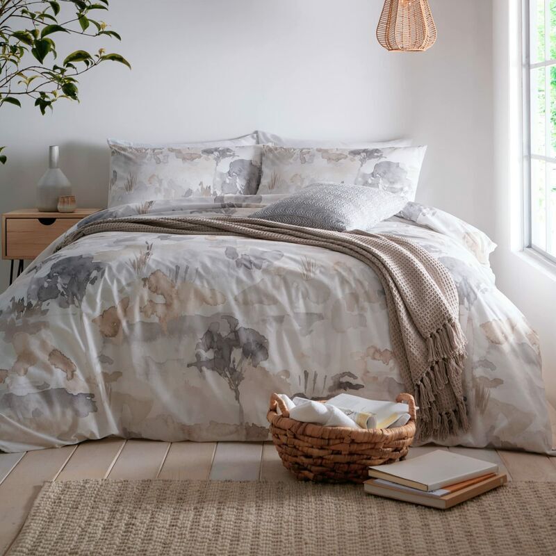 Appletree Loft - Edale - Set copripiumino in 100% cotone, per letto king size in lino