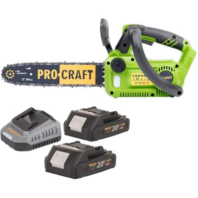 Procraft Motosega A Batteria Pka42libb 20 V 304 Mm Brushless + 2 Batterie 2,0 Ah + Caricabatterie Procraft Motosega A Batteria Pka42libb 20 V 304 Mm Brushless + 2 Batterie 2,0 Ah + Caricabatterie