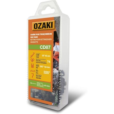 Catena OZAKI - 74 maglie - Passo .325" - Spessore .063" - Ricambio motosega Catena OZAKI - 74 maglie - Passo .325" - Spessore .063" - Ricambio motosega