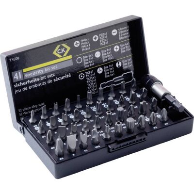 C.K MAGMA C.k T4508 Kit Inserti 41 Parti Taglio, Croce Phillips, Croce Pozidriv, Esalobata Bo, Multidente Xzn, Spanner, Torq, Tri C.K MAGMA C.k T4508 Kit Inserti 41 Parti Taglio, Croce Phillips, Croce Pozidriv, Esalobata Bo, Multidente Xzn, Spanner, Torq, Tri