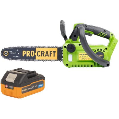 Procraft Motosega A Batteria Pka42libb 20 V 304 Mm Brushless + 1x Batteria 4,0 Ah - Senza Caricabatteria Procraft Motosega A Batteria Pka42libb 20 V 304 Mm Brushless + 1x Batteria 4,0 Ah - Senza Caricabatteria