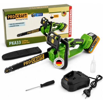 Procraft Motosega A Batteria Pka33-1b 20 V 304 Mm Brushless + 1x Batteria 4,0 Ah + Caricabatteria Procraft Motosega A Batteria Pka33-1b 20 V 304 Mm Brushless + 1x Batteria 4,0 Ah + Caricabatteria