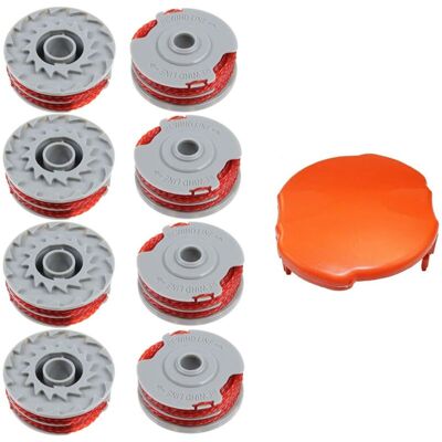 URSUS Bobina Per Testina Di Taglio Erba Per Decespugliatore, 8 Pezzi, Bobina Doppia Premium Con Alimentazione Automatica Del Filo, Ricambio Per Decespugliatore Flymo Fly021 (8 Bobine + 1 Tappo) URSUS Bobina Per Testina Di Taglio Erba Per Decespugliatore, 8 Pezzi, Bobina Doppia Premium Con Alimentazione Automatica Del Filo, Ricambio Per Decespugliatore Flymo Fly021 (8 Bobine + 1 Tappo)
