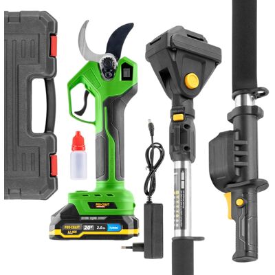Procraft Es32li Cesoie Per Rami A Batteria 20 V Brushless + 1x Batteria 2,0 Ah + Caricabatteria + Valigetta Procraft Es32li Cesoie Per Rami A Batteria 20 V Brushless + 1x Batteria 2,0 Ah + Caricabatteria + Valigetta