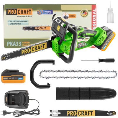 Procraft Motosega A Batteria Pka33-1b 20 V 304 Mm Brushless + 1x Batteria 4,0 Ah + Caricabatteria Procraft Motosega A Batteria Pka33-1b 20 V 304 Mm Brushless + 1x Batteria 4,0 Ah + Caricabatteria