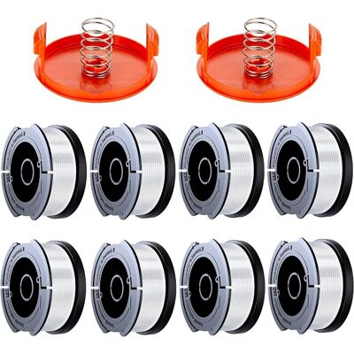 OEM Confezione Da 8 Bobine Di Filo Per Decespugliatore Eventronic, Compatibili Con I Decespugliatori Black & Decker, Modelli A6481 E A6485, Diametro 1,65 Mm (8 Fili, 2 Coperture, 2 Molle). OEM Confezione Da 8 Bobine Di Filo Per Decespugliatore Eventronic, Compatibili Con I Decespugliatori Black & Decker, Modelli A6481 E A6485, Diametro 1,65 Mm (8 Fili, 2 Coperture, 2 Molle).