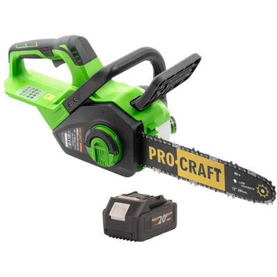 Procraft Motosega A Batteria Pka38 20 V 304 Mm Brushless + 1x Batteria 4,0 Ah - Senza Caricabatteria Procraft Motosega A Batteria Pka38 20 V 304 Mm Brushless + 1x Batteria 4,0 Ah - Senza Caricabatteria