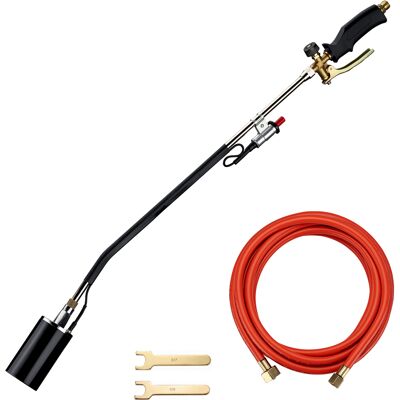 WILTEC Bruciatore Erbacce Con Accensione Piezoelettrica Fino A 1850 °c, Diserbante A Gas Da 120 Kw, Strumento Per Bruciare Le Erbacce, Bruciatore Per Tetti Con Tubo Flessibile Da 5 M WILTEC Bruciatore Erbacce Con Accensione Piezoelettrica Fino A 1850 °c, Diserbante A Gas Da 120 Kw, Strumento Per Bruciare Le Erbacce, Bruciatore Per Tetti Con Tubo Flessibile Da 5 M