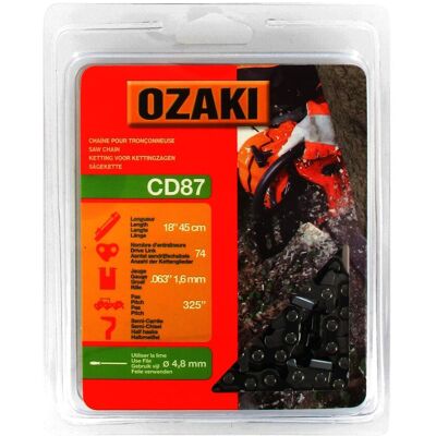 Catena OZAKI - 74 maglie - Passo .325" - Spessore .063" - Ricambio motosega Catena OZAKI - 74 maglie - Passo .325" - Spessore .063" - Ricambio motosega