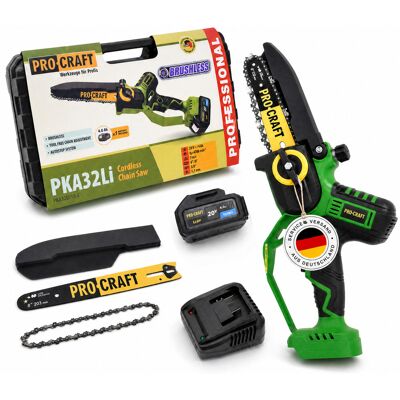Procraft Motosega A Batteria Pka32li 20 V 203 Mm Brushless + 1x Batteria 4,0 Ah + Caricabatteria + Valigetta Procraft Motosega A Batteria Pka32li 20 V 203 Mm Brushless + 1x Batteria 4,0 Ah + Caricabatteria + Valigetta