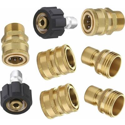 BARKBUSTERS Age Accessoires Pour Nettoyeurs Haute Pression, Kit De Raccords Rapides Pour Tuyaux Haute Pression, Raccord Rapide M22 3 / 8 3 / 4 Déconnexion Rapide, 8 Pièces BARKBUSTERS Age Accessoires Pour Nettoyeurs Haute Pression, Kit De Raccords Rapides Pour Tuyaux Haute Pression, Raccord Rapide M22 3 / 8 3 / 4 Déconnexion Rapide, 8 Pièces