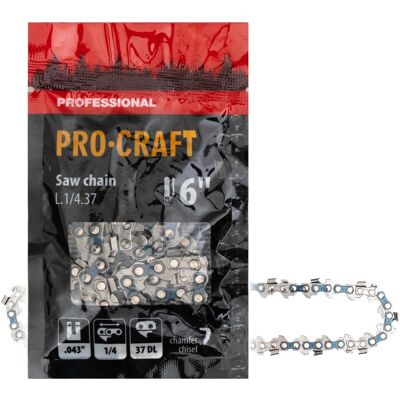 Procraft Catena L.1/4.37 6" (150 Mm) 1/4" 1,1 Mm 37 Tg - Per Motosega Procraft Catena L.1/4.37 6" (150 Mm) 1/4" 1,1 Mm 37 Tg - Per Motosega