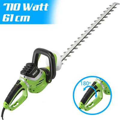 BAKAJI Tagliasiepi Elettrico 710 W Lama 69cm Sega Tagliabordi Decespugliatore Tosasiepi BAKAJI Tagliasiepi Elettrico 710 W Lama 69cm Sega Tagliabordi Decespugliatore Tosasiepi