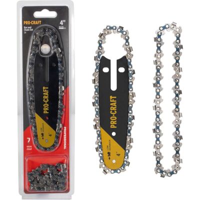Procraft Set S4 Con 2 Catene + Barra Di Guida Da 10 Cm Per Pka16 E Pka24 Procraft Set S4 Con 2 Catene + Barra Di Guida Da 10 Cm Per Pka16 E Pka24