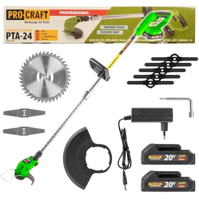 Procraft Tagliabordi A Batteria Pta24 20 V 150 Mm + 2 Batterie Da 2,0 Ah + Caricabatterie Procraft Tagliabordi A Batteria Pta24 20 V 150 Mm + 2 Batterie Da 2,0 Ah + Caricabatterie