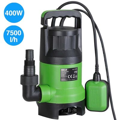 BAKAJI Pompa Immersione Elettropompa Sommersa Acque Scure Sporche E Chiare 400w 7000l/h BAKAJI Pompa Immersione Elettropompa Sommersa Acque Scure Sporche E Chiare 400w 7000l/h