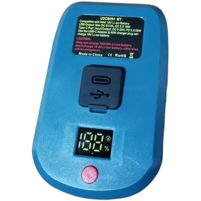 OEM Adattatore Caricabatterie Da 65 W Per Batterie Agli Ioni Di Litio Makita Da 18 V, Con Interfacce Type-c E Usb, Supporta La Conversione Di Ricarica Usb Inversa. OEM Adattatore Caricabatterie Da 65 W Per Batterie Agli Ioni Di Litio Makita Da 18 V, Con Interfacce Type-c E Usb, Supporta La Conversione Di Ricarica Usb Inversa.