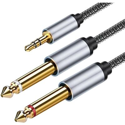 OEM Cavo Audio Da 3,5 Mm A Doppio Jack Da 6,35 Mm, 2 M, Cavo Splitter A Y Mono Trs A 2×ts Per Mixer, Amplificatori, Strumenti Da Studio, Doppio Jack Maschio Da 6,35 Mm A Jack Maschio Da 3,5 Mm Con Rivesti OEM Cavo Audio Da 3,5 Mm A Doppio Jack Da 6,35 Mm, 2 M, Cavo Splitter A Y Mono Trs A 2×ts Per Mixer, Amplificatori, Strumenti Da Studio, Doppio Jack Maschio Da 6,35 Mm A Jack Maschio Da 3,5 Mm Con Rivesti