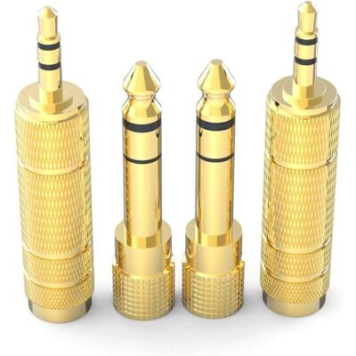 OEM Adattatori Audio Da 3,5 Mm A 6,35 Mm E Da 6,35 Mm A 3,5 Mm – Connettori Placcati In Oro – Compatibili Con Chitarra, Pianoforte, Smartphone E Cuffie – Confezione Da 4 OEM Adattatori Audio Da 3,5 Mm A 6,35 Mm E Da 6,35 Mm A 3,5 Mm – Connettori Placcati In Oro – Compatibili Con Chitarra, Pianoforte, Smartphone E Cuffie – Confezione Da 4