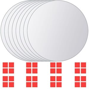 VIDAXL 8 Pz Piastrelle A Specchio Rotonde In Vetro - VIDAXL 8 Pz Piastrelle A Specchio Rotonde In Vetro -