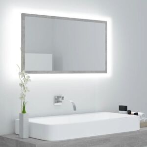 vidaXL Specchio da bagno LED Grigio cemento 80x8.5x37 cm in acrilico - Specchio da bagno vidaXL Specchio da bagno LED Grigio cemento 80x8.5x37 cm in acrilico - Specchio da bagno