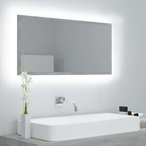 vidaXL Specchio da bagno LED 90x8,5x37cm - Grigio Moderno vidaXL Specchio da bagno LED 90x8,5x37cm - Grigio Moderno