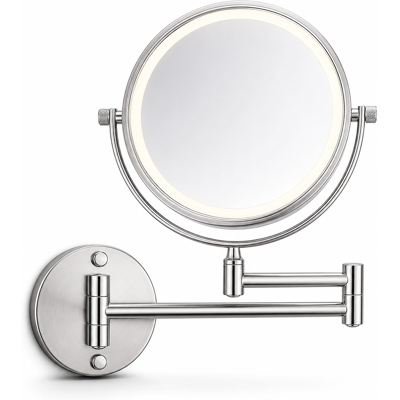 OEM Specchio Da Trucco Da Parete Led Ingranditore 3x Pieghevole Argento 15 Cm OEM Specchio Da Trucco Da Parete Led Ingranditore 3x Pieghevole Argento 15 Cm