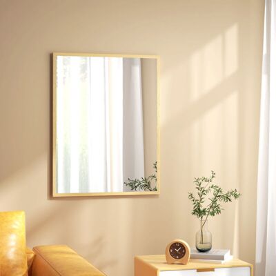 OEM Parete Divisoria Rimovibile, Specchio Rettangolare Da Parete 90 X 70 Cm, Cornice In Legno, Ideale Per Bagno, Soggiorno O Camera Da Letto, Naturale -crezuo OEM Parete Divisoria Rimovibile, Specchio Rettangolare Da Parete 90 X 70 Cm, Cornice In Legno, Ideale Per Bagno, Soggiorno O Camera Da Letto, Naturale -crezuo