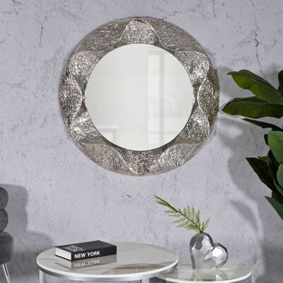 DMORA Specchio Dafateda, Cornice Effetto Materico, Forma Ovale, Tipologia A Parete, 104x104h Cm Argento DMORA Specchio Dafateda, Cornice Effetto Materico, Forma Ovale, Tipologia A Parete, 104x104h Cm Argento