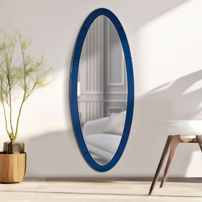 DMORA Specchio Trakai, Forma Ovale, Tipologia A Parete, Colore Struttura Trasparente, 55x150h Cm Blu DMORA Specchio Trakai, Forma Ovale, Tipologia A Parete, Colore Struttura Trasparente, 55x150h Cm Blu
