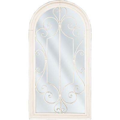 Specchio da Parete Beliani Bianco Off-White 49 x 97 cm Forma Finestra Cornice in Metallo Vintage - Specchio da Parete Specchio da Parete Beliani Bianco Off-White 49 x 97 cm Forma Finestra Cornice in Metallo Vintage - Specchio da Parete