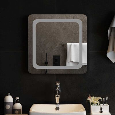 VIDAXL Specchio Da Bagno Led Trasparente 50 X 50 Cm Vetro Temperato VIDAXL Specchio Da Bagno Led Trasparente 50 X 50 Cm Vetro Temperato