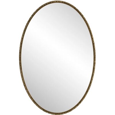 MODENUIT Specchio Ovale Da Parete In Ferro Stile Retrò, Finitura Oro, 100 X 65 Cm MODENUIT Specchio Ovale Da Parete In Ferro Stile Retrò, Finitura Oro, 100 X 65 Cm
