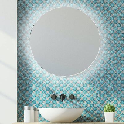 SAN MARCO Specchio Bagno Retroilluminato A Led Circolare 90cm SAN MARCO Specchio Bagno Retroilluminato A Led Circolare 90cm
