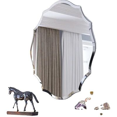 OEM Specchio Da Parete, Design Asimmetrico, Riflesso Ad Alta Nitidezza, Colore Argento, 56x71 Cm (22x28 Pollici) OEM Specchio Da Parete, Design Asimmetrico, Riflesso Ad Alta Nitidezza, Colore Argento, 56x71 Cm (22x28 Pollici)