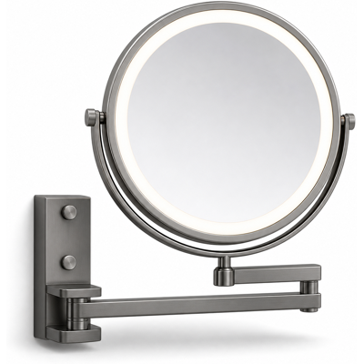 OEM Specchio Da Trucco Da Parete Estensibile Luminoso Hotel Grigio 8 Pollici OEM Specchio Da Trucco Da Parete Estensibile Luminoso Hotel Grigio 8 Pollici